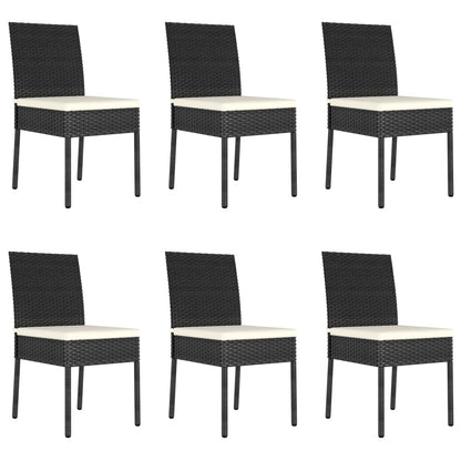 Set da Pranzo da Giardino 7 pz in Polyrattan Nero | homemem39