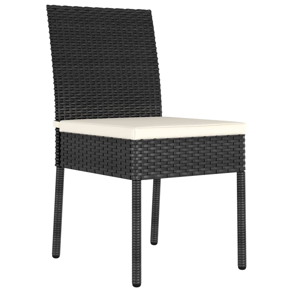 Set da Pranzo da Giardino 7 pz in Polyrattan Nero | homemem39