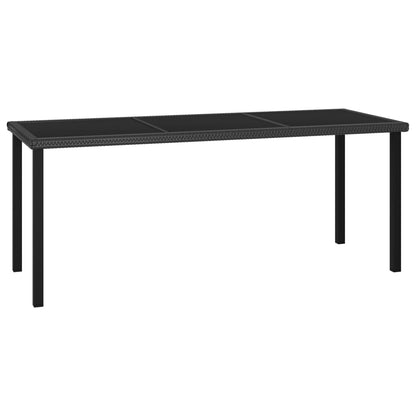 Set da Pranzo da Giardino 9 pz in Polyrattan Nero | homemem39