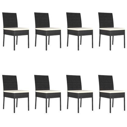 Set da Pranzo da Giardino 9 pz in Polyrattan Nero | homemem39