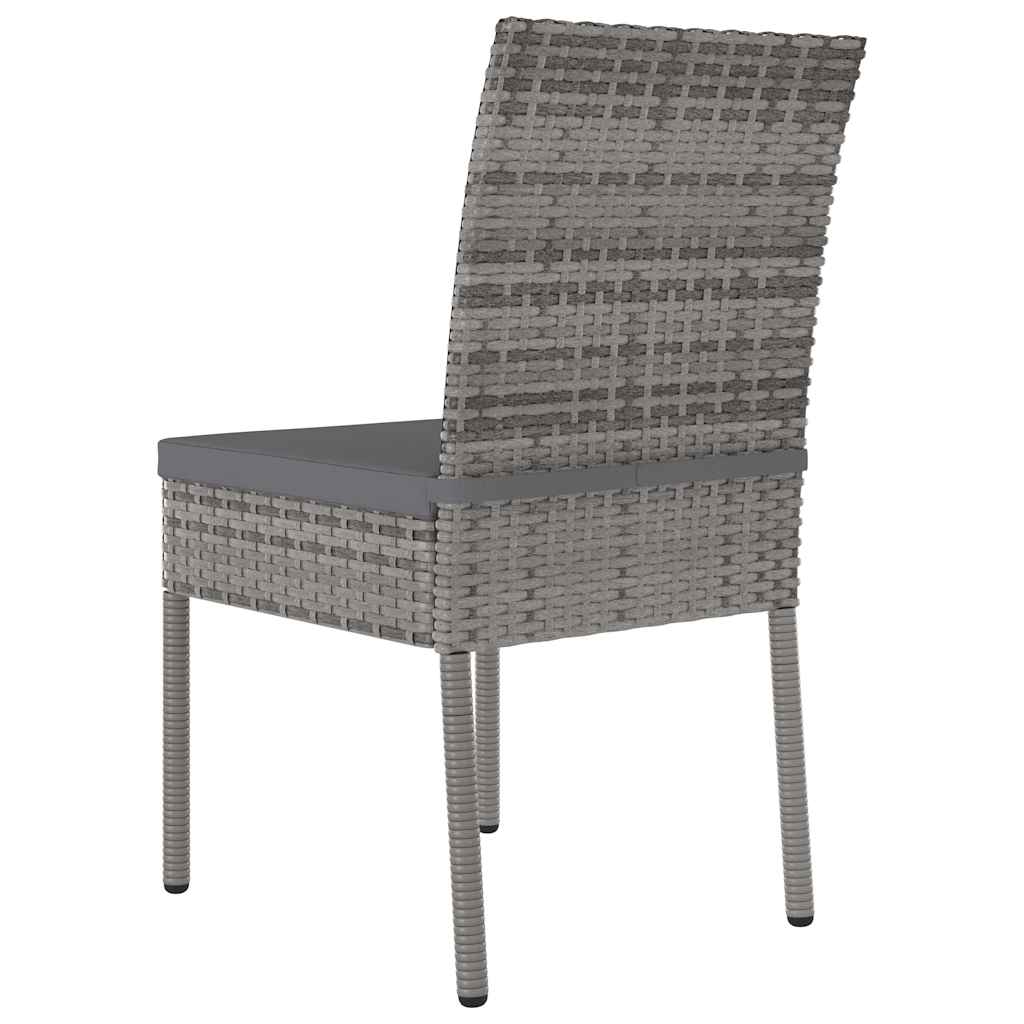Set da Pranzo da Giardino 7 pz in Polyrattan Grigio