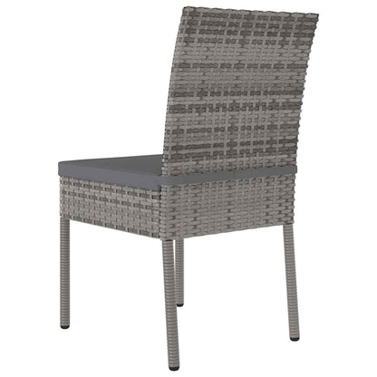 Set da Pranzo da Giardino 7 pz in Polyrattan Grigio