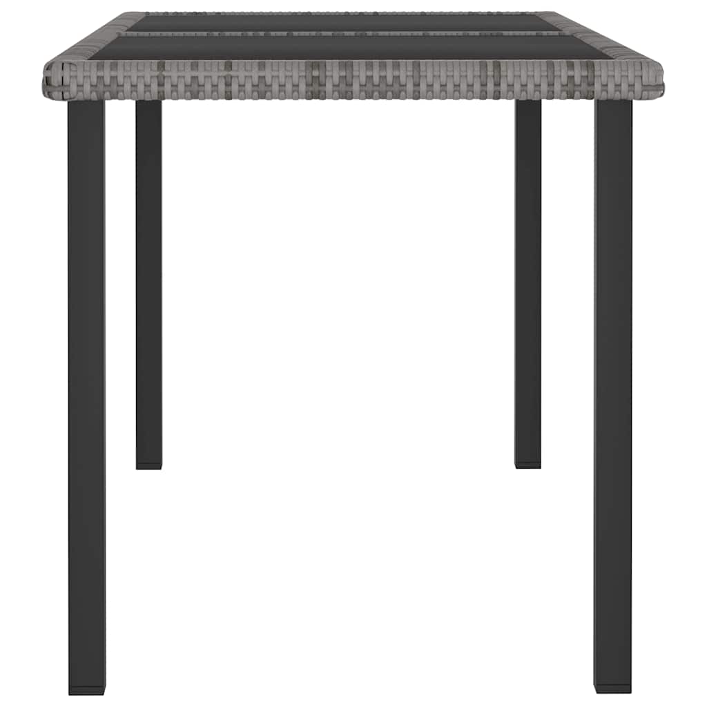 Set da Pranzo da Giardino 7 pz in Polyrattan Grigio