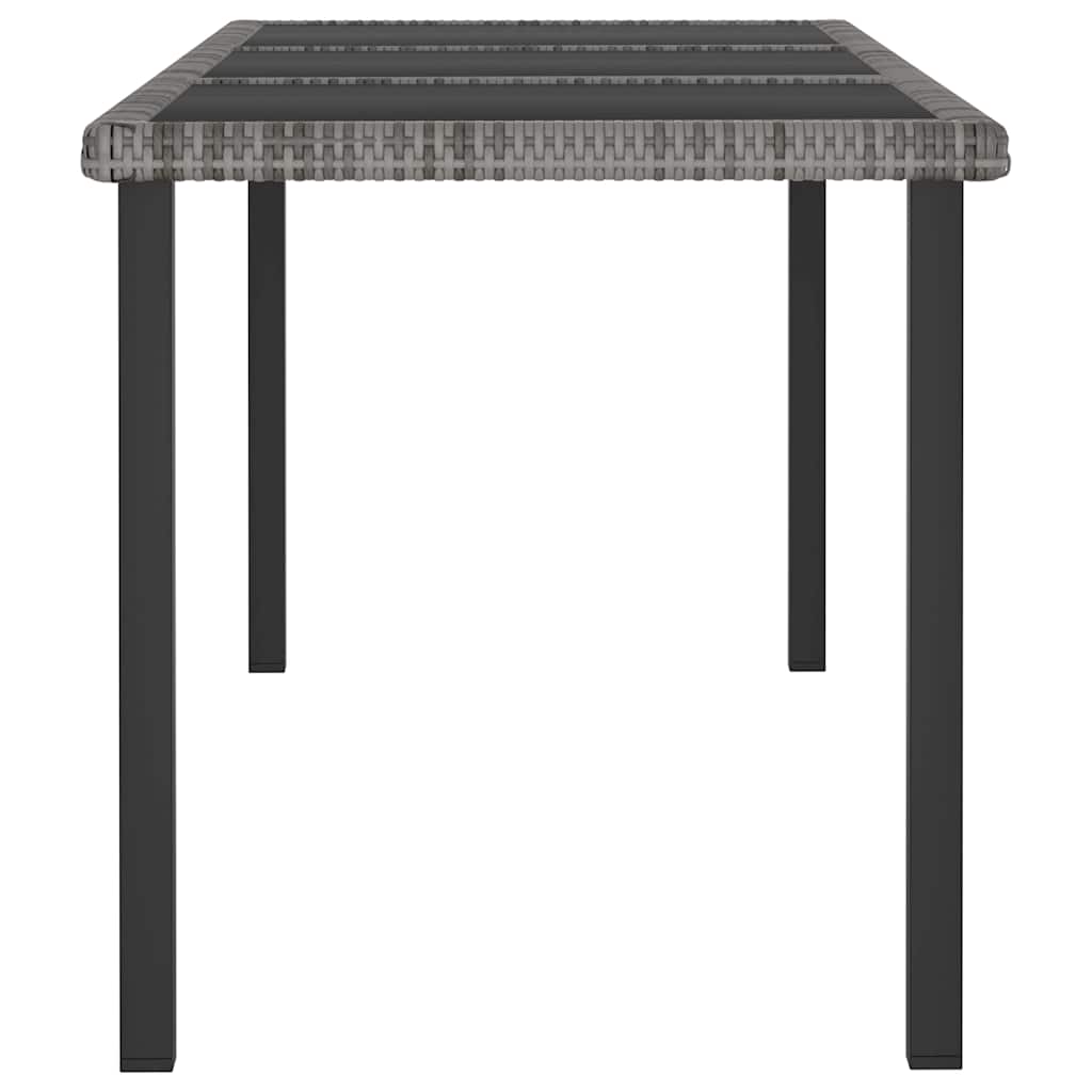 Set da Pranzo da Giardino 7 pz in Polyrattan Grigio