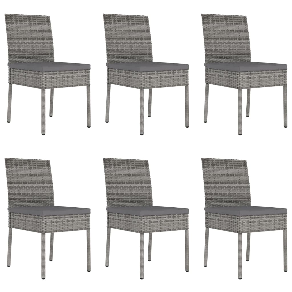Set da Pranzo da Giardino 7 pz in Polyrattan Grigio - homemem39