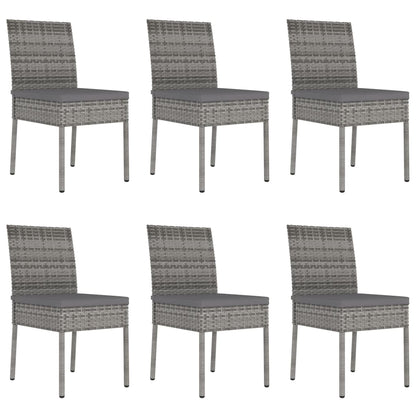 Set da Pranzo da Giardino 7 pz in Polyrattan Grigio - homemem39