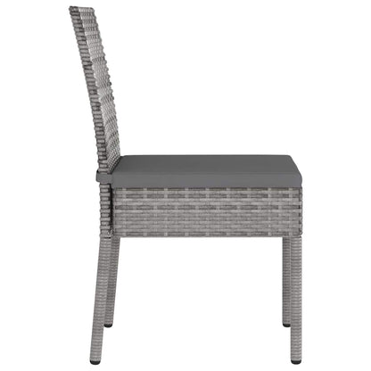 Set da Pranzo da Giardino 9 pz in Polyrattan Grigio