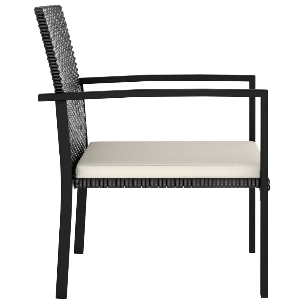 Set da Pranzo da Giardino 3 pz in Polyrattan Nero | homemem39