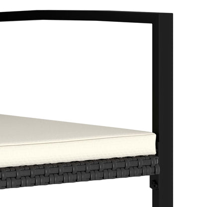 Set da Pranzo da Giardino 3 pz in Polyrattan Nero | homemem39