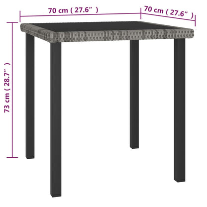 Set da Pranzo da Giardino 3 pz in Polyrattan Grigio - homemem39