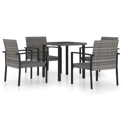 Set da Pranzo da Giardino 5 pz in Polyrattan Grigio - homemem39