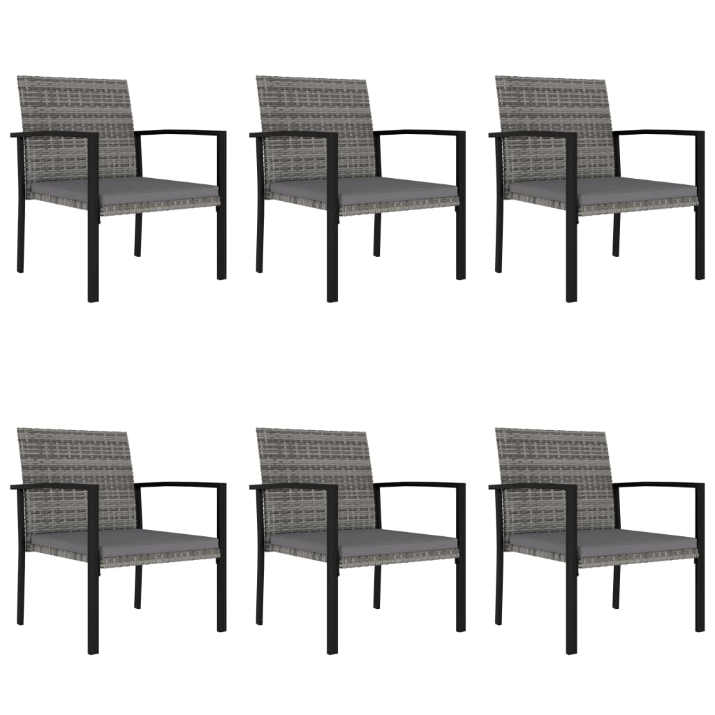 Set da Pranzo da Giardino 7 pz in Polyrattan Grigio - homemem39