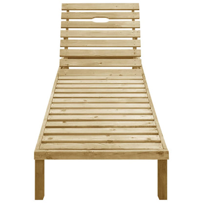 Lettino da Giardino con Cuscino Beige Legno Pino Impregnato