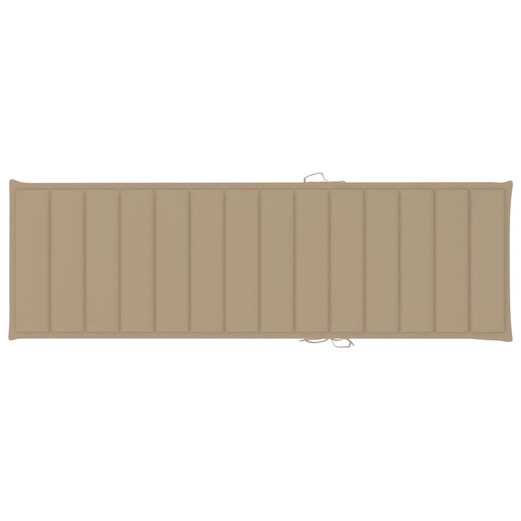 Lettino da Giardino con Cuscino Beige Legno Pino Impregnato