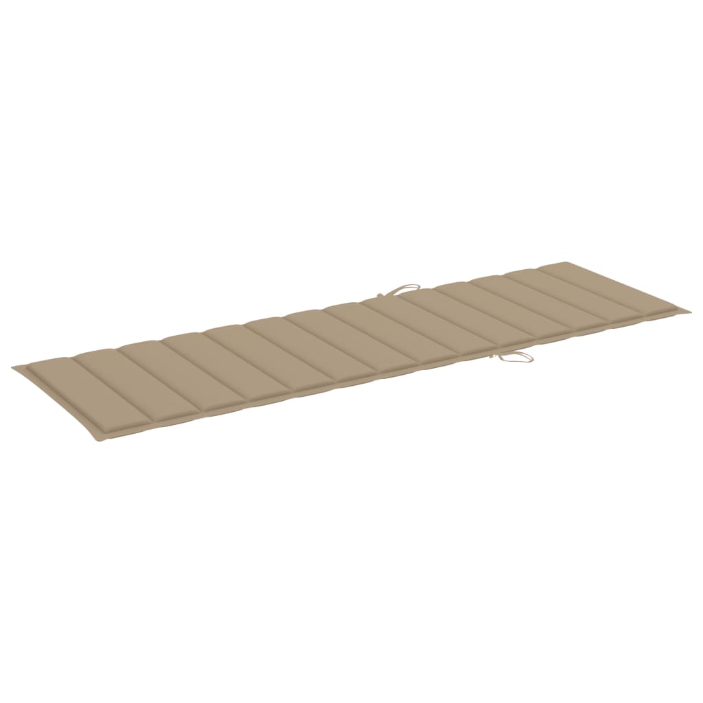 Lettino da Giardino con Cuscino Beige Legno Pino Impregnato