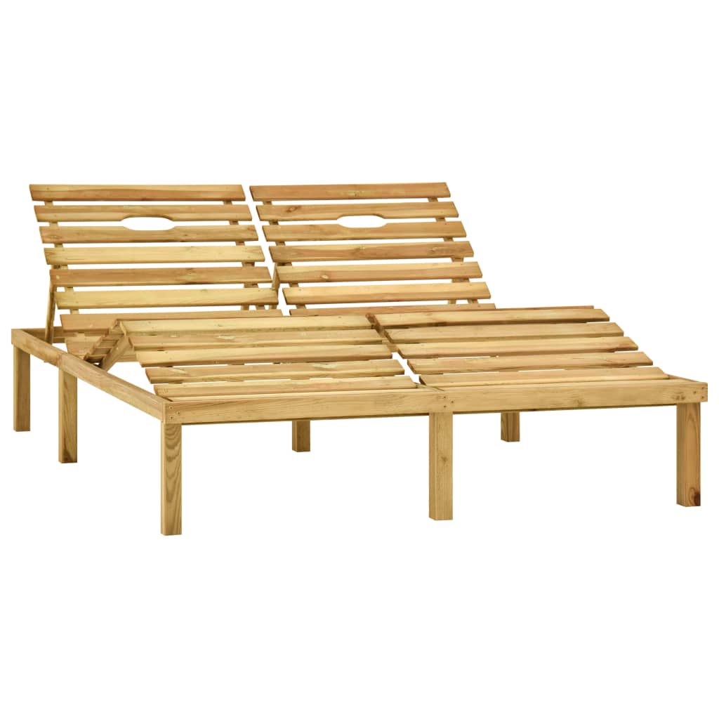 Double Sun Lounger with Impregnated Pine Cushions