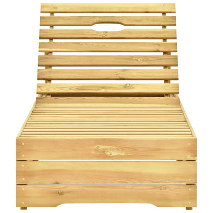 Lettino da Giardino con Cuscino Antracite Legno Pino Impregnato