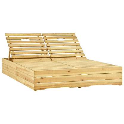 Double Sun Lounger and Royal Blue Impregnated Pine Cushions
