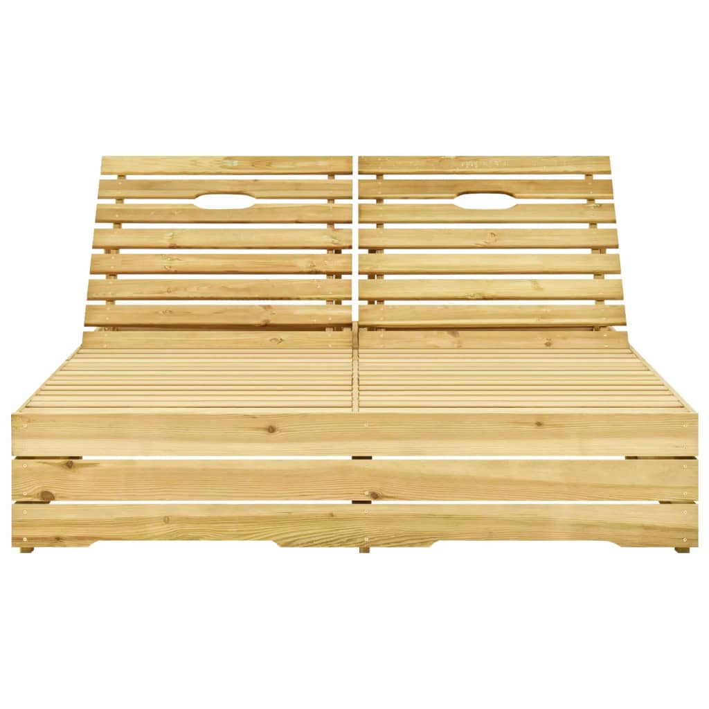 Double Sun Lounger with Impregnated Pine Cushions