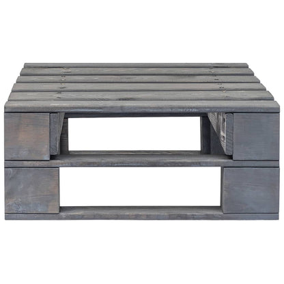 Ottomana da Giardino Pallet in Legno di Pino Impregnato Grigio | homemem39