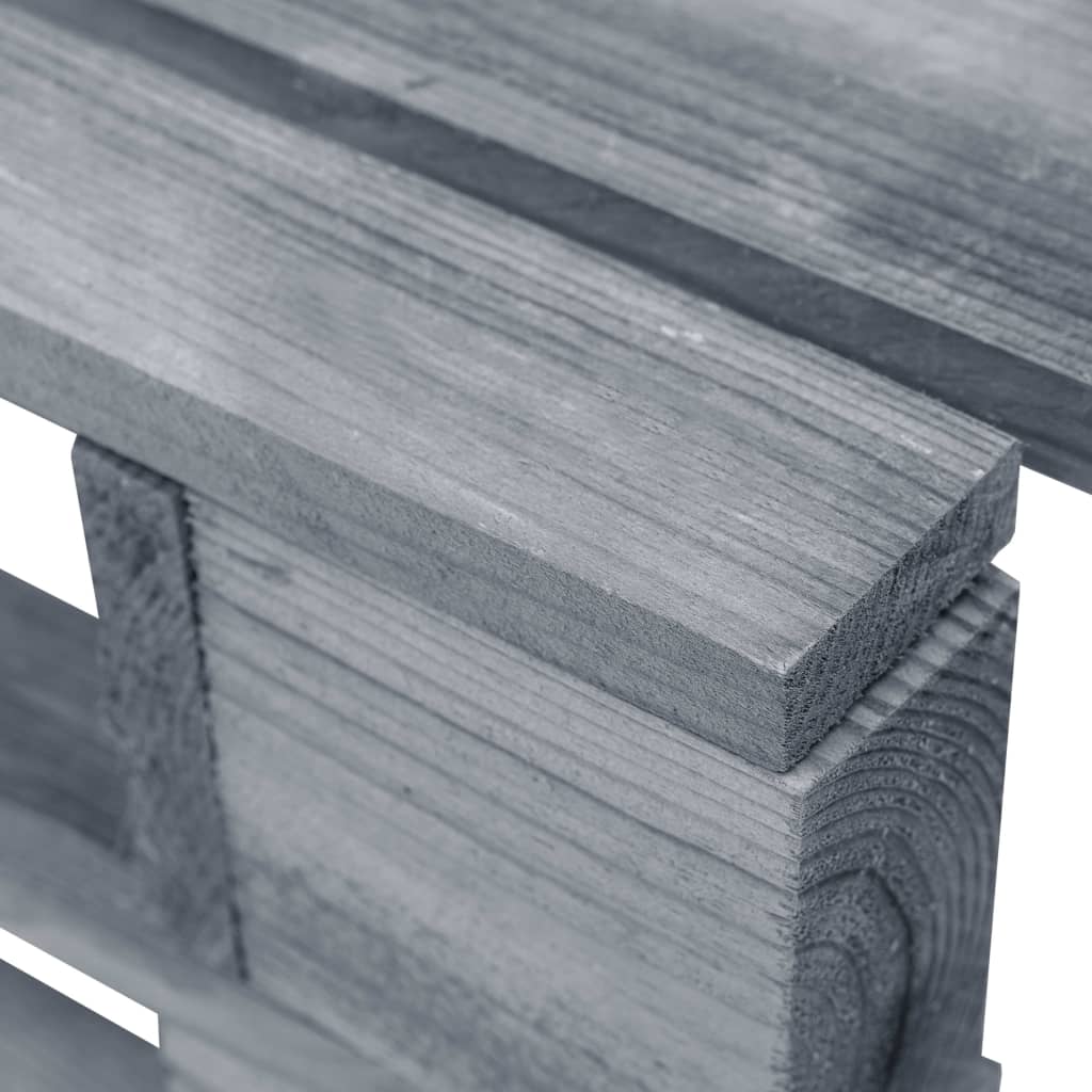 Ottomana da Giardino Pallet in Legno di Pino Impregnato Grigio | homemem39