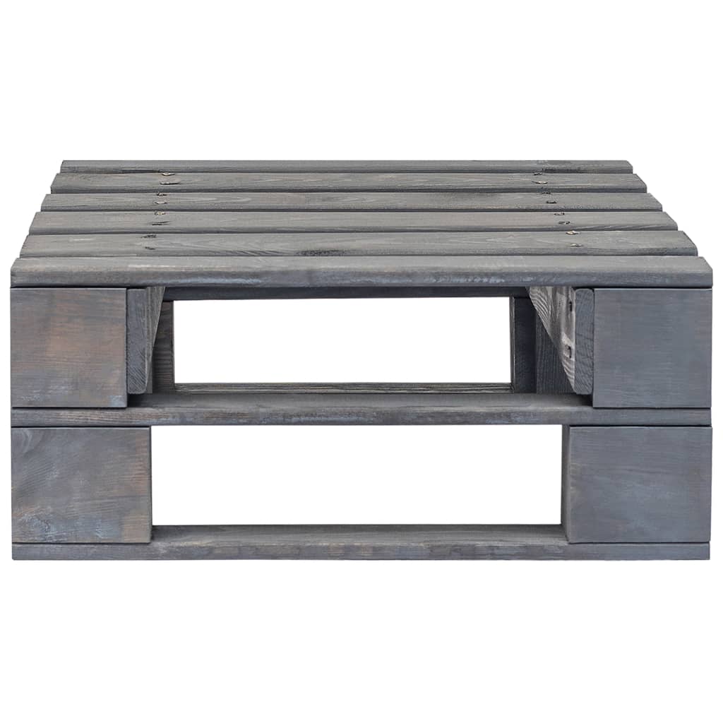 Ottomana da Giardino Pallet in Legno di Pino Impregnato Grigio | homemem39