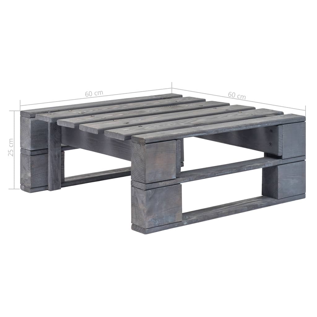 Ottomana da Giardino Pallet in Legno di Pino Impregnato Grigio | homemem39