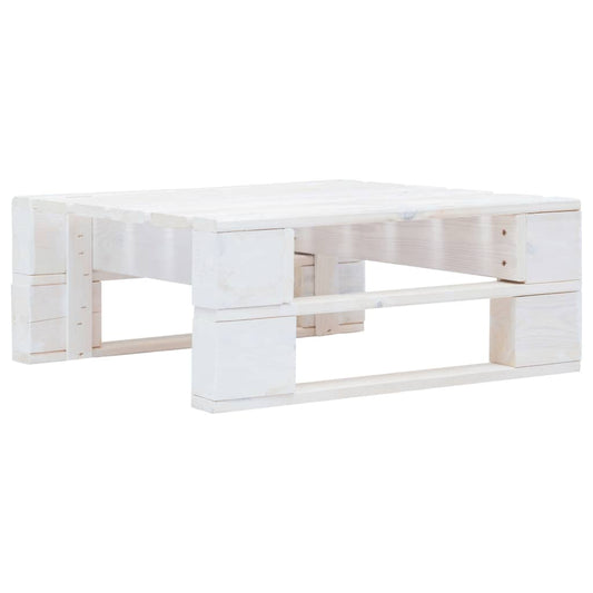 Ottomana da Giardino Pallet in Legno di Pino Impregnato Bianco | homemem39