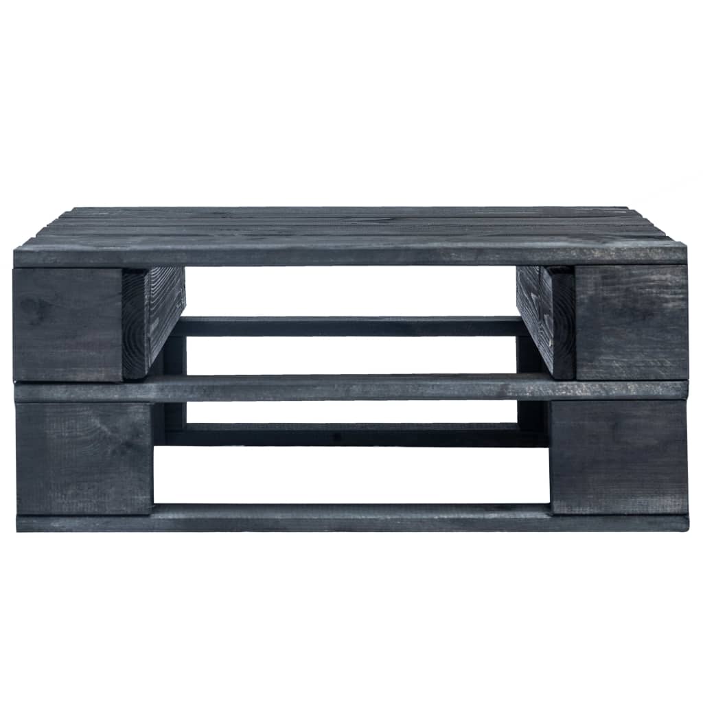 Ottomana da Giardino Pallet in Legno di Pino Impregnato Nero | homemem39