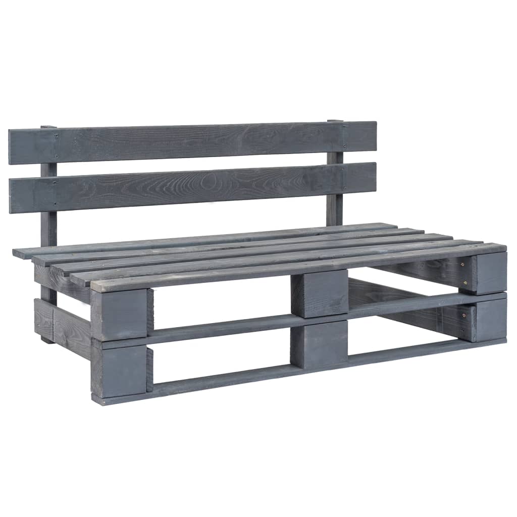 Divano Centrale da Giardino Pallet Legno Pino Impregnato Grigio | homemem39