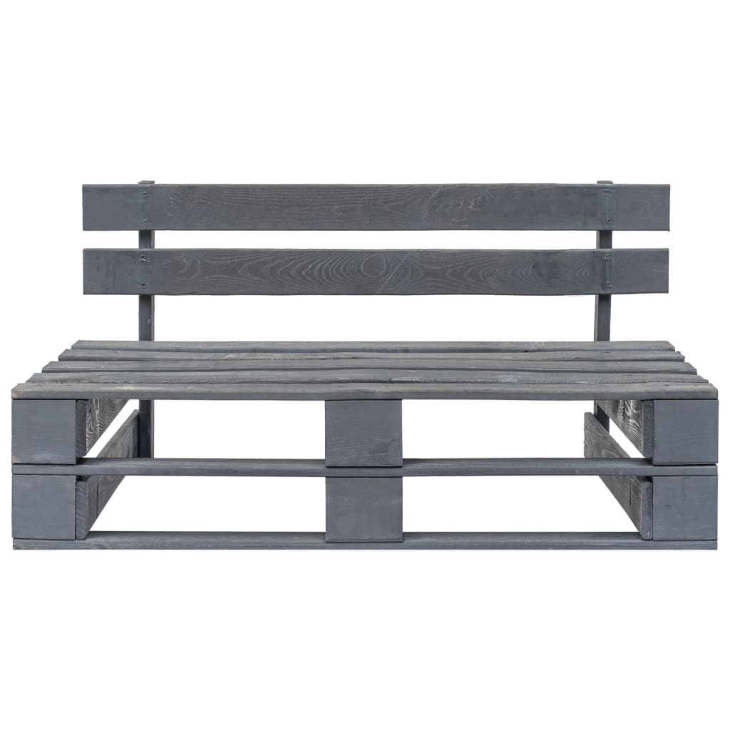 Divano Centrale da Giardino Pallet Legno Pino Impregnato Grigio | homemem39