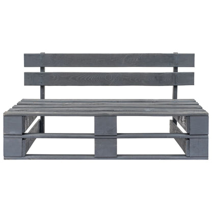 Divano Centrale da Giardino Pallet Legno Pino Impregnato Grigio | homemem39