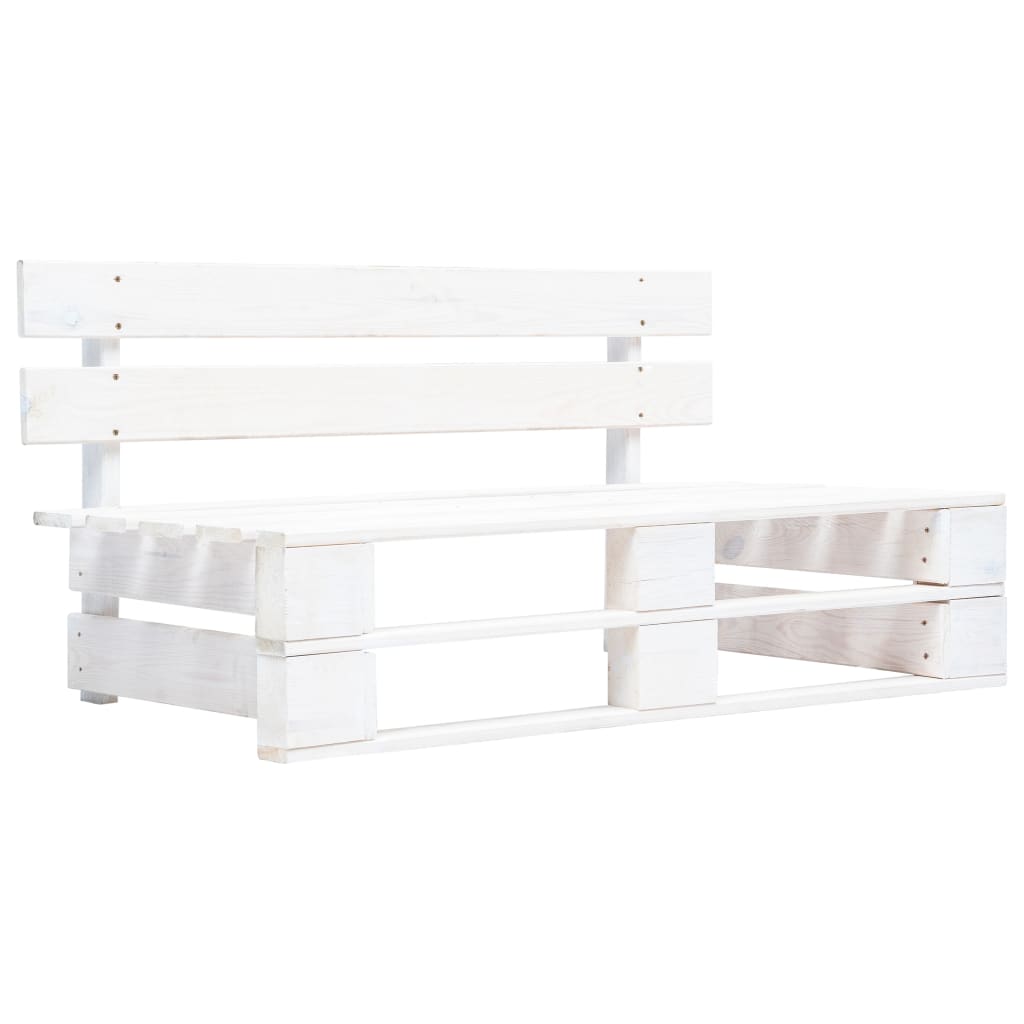 Divano Centrale da Giardino Pallet Legno Pino Impregnato Bianco | homemem39
