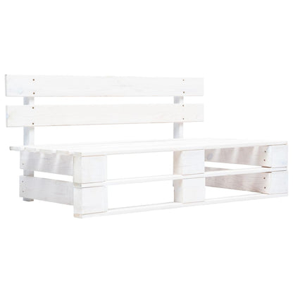 Divano Centrale da Giardino Pallet Legno Pino Impregnato Bianco | homemem39