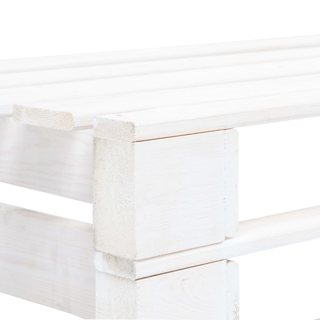 Divano Centrale da Giardino Pallet Legno Pino Impregnato Bianco | homemem39