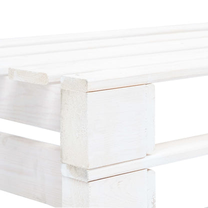 Divano Centrale da Giardino Pallet Legno Pino Impregnato Bianco | homemem39