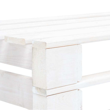 Divano Centrale Giardino su Pallet Bianco Legno Pino Impregnato