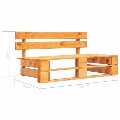 Divano Centrale da Giardino Pallet Legno Pino Impregnato Ambra | homemem39