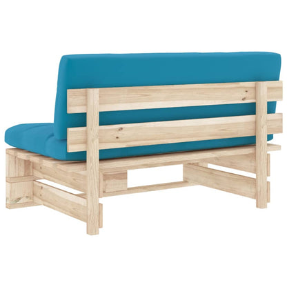 Divano Centrale Giardino su Pallet in Legno di Pino Impregnato | homemem39
