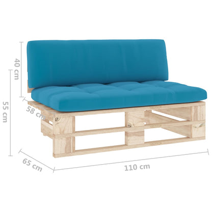 Divano Centrale Giardino su Pallet in Legno di Pino Impregnato | homemem39