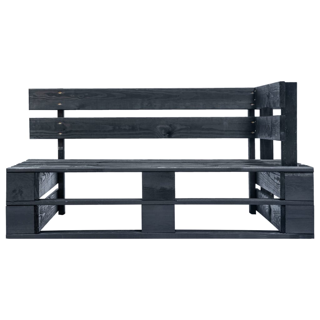 Divano Angolare da Giardino Pallet Legno Pino Impregnato Nero | homemem39