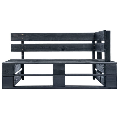 Divano Angolare da Giardino Pallet Legno Pino Impregnato Nero | homemem39