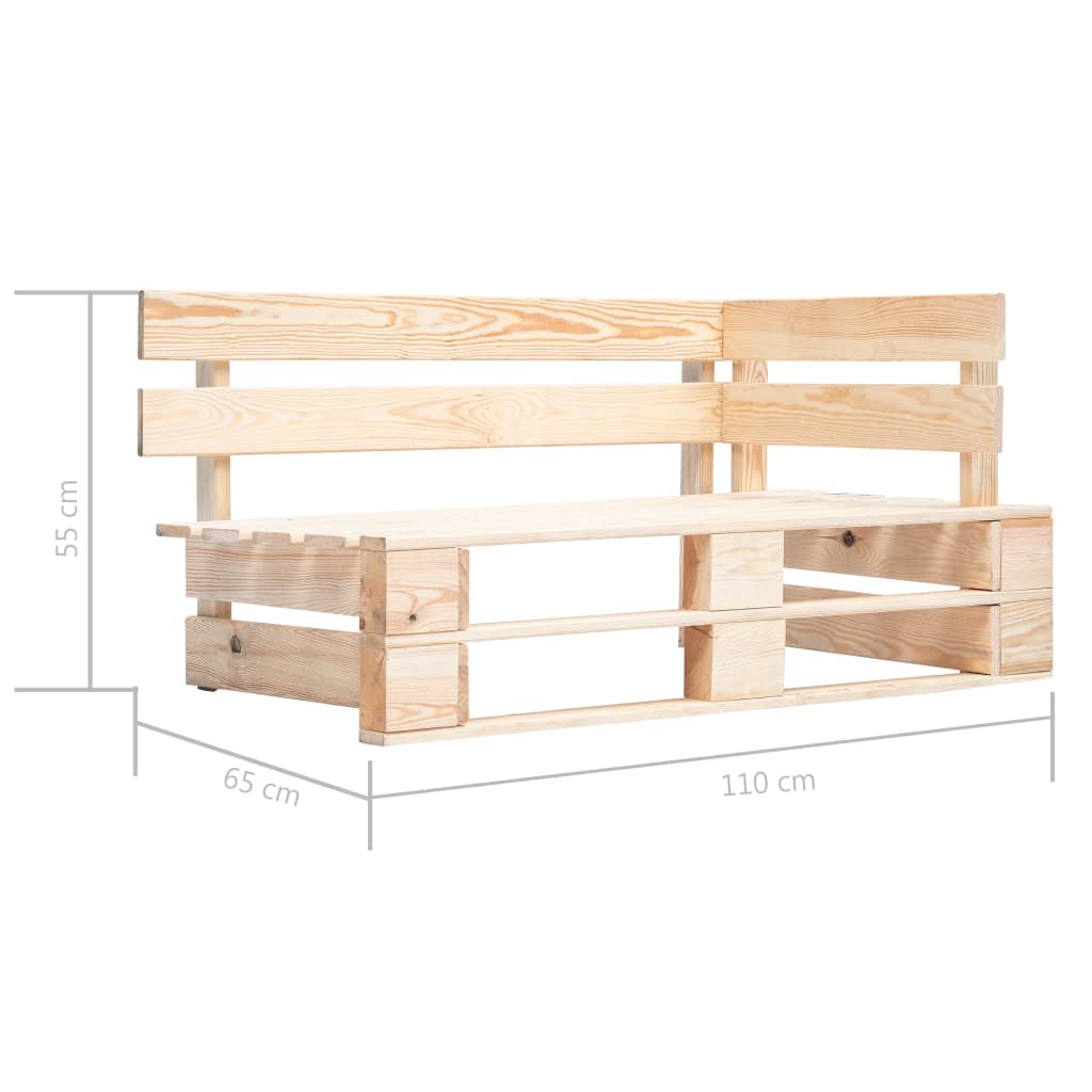 Divano Angolare da Giardino su Pallet Legno di Pino Impregnato - homemem39
