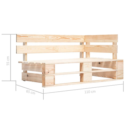 Divano Angolare da Giardino su Pallet Legno di Pino Impregnato | homemem39