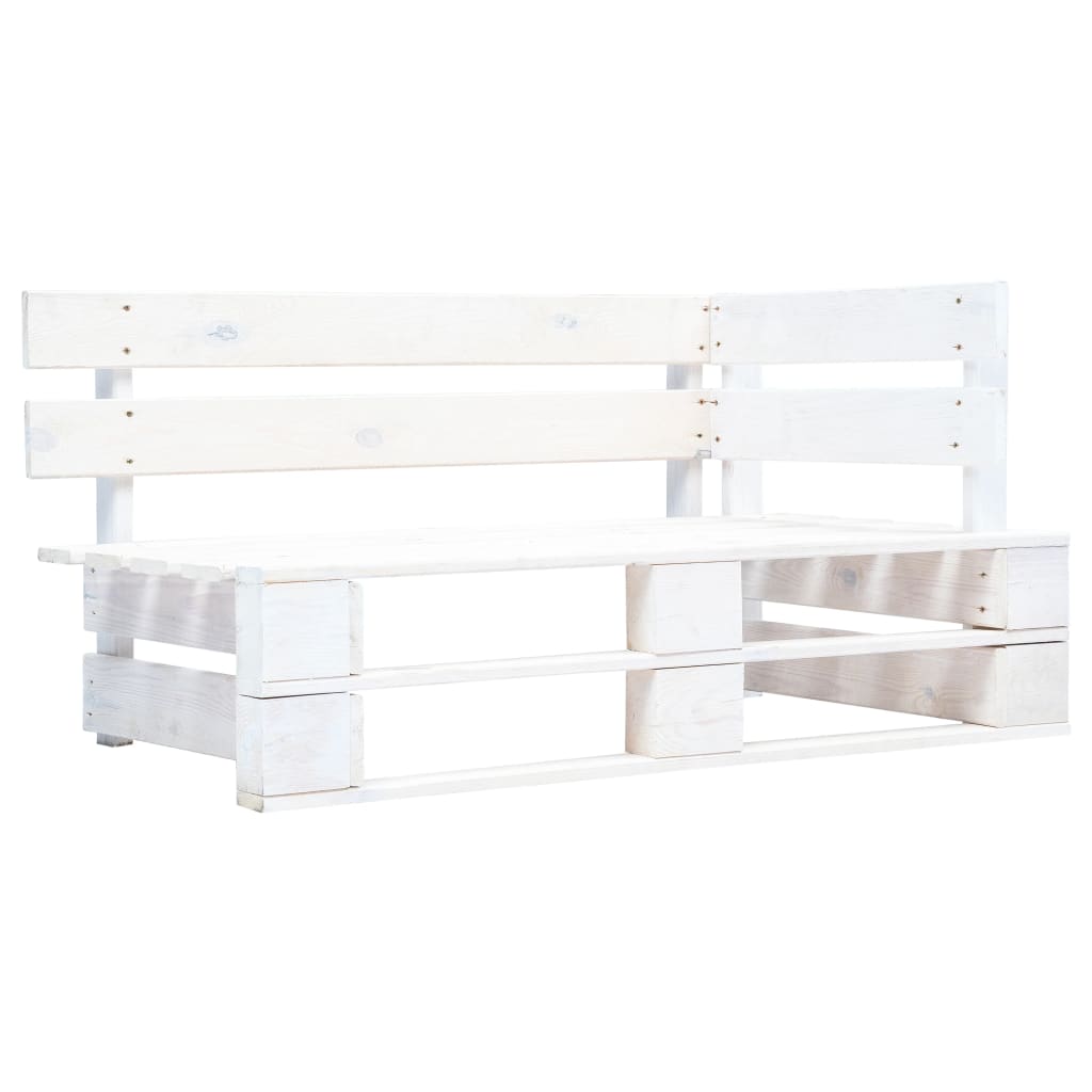 Set Divani in Pallet con Cuscini 4 pz in Pino Impregnato Bianco | homemem39
