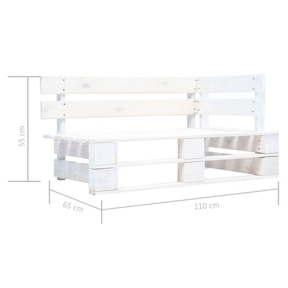 Set Divani in Pallet con Cuscini 4 pz in Pino Impregnato Bianco | homemem39