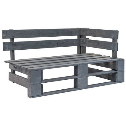 Set Divani in Pallet con Cuscini 6 pz in Pino Impregnato Grigio | homemem39