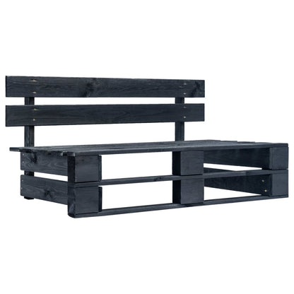 Set Divani in Pallet con Cuscini 6 pz in Pino Impregnato Nero | homemem39