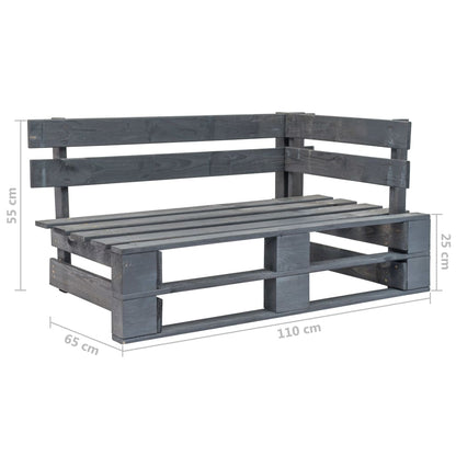 Set Divani in Pallet con Cuscini 6 pz in Pino Impregnato Grigio | homemem39