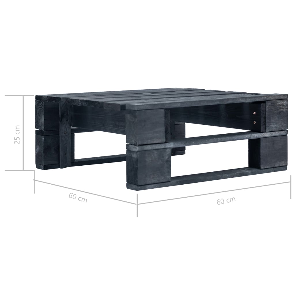 Set Divani in Pallet con Cuscini 6 pz in Pino Impregnato Nero | homemem39